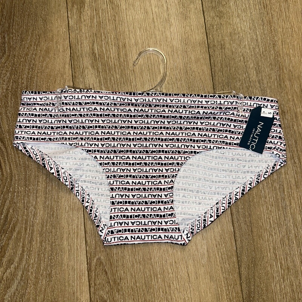 Nautica Women's Print Logo‎ Hipster Panties Size S NWT Cotton Spandex
